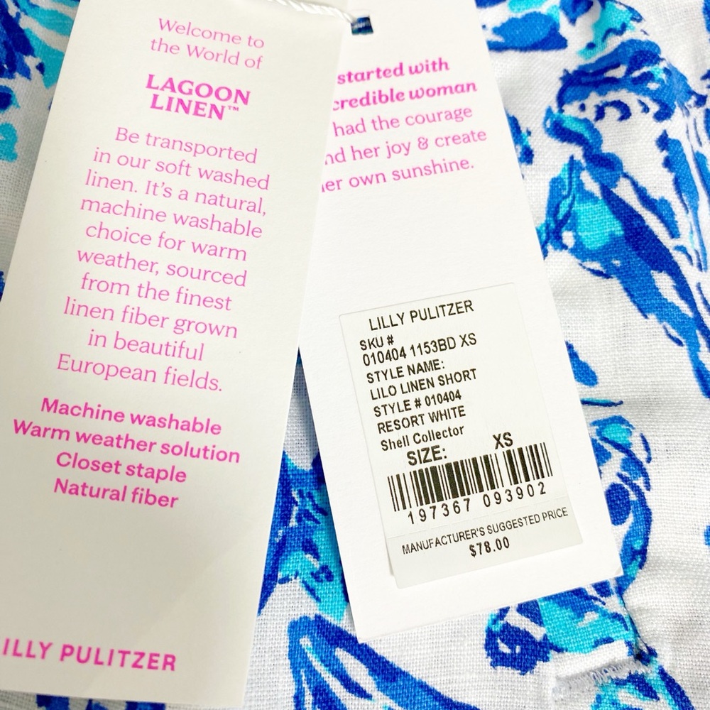 Lilly Pulitzer Blue and White Butterfly Print Shorts - Picture 6 of 10
